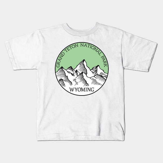 GRAND TETON NATIONAL PARK WYOMING TETONS Kids T-Shirt by TravelTime